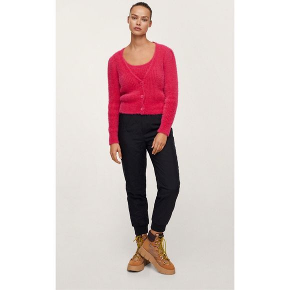 Mango Faux Fur Knitted Cardigan & Top - Picture 4 of 10